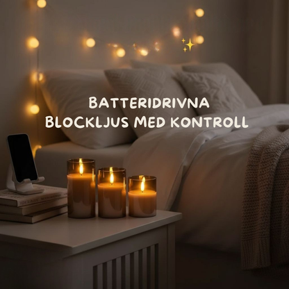 Flammerick Blockljus - Med kontroll & Timer. 2 ÅRS GARANTI
