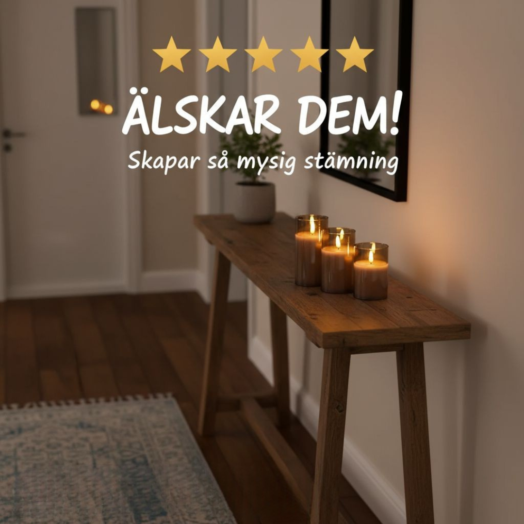 Flammerick Blockljus - Med kontroll & Timer. 2 ÅRS GARANTI