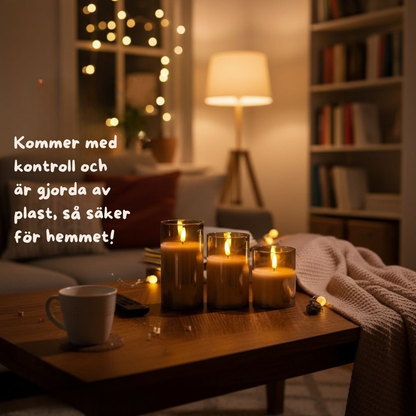 Flammerick Blockljus - Med kontroll & Timer. 2 ÅRS GARANTI